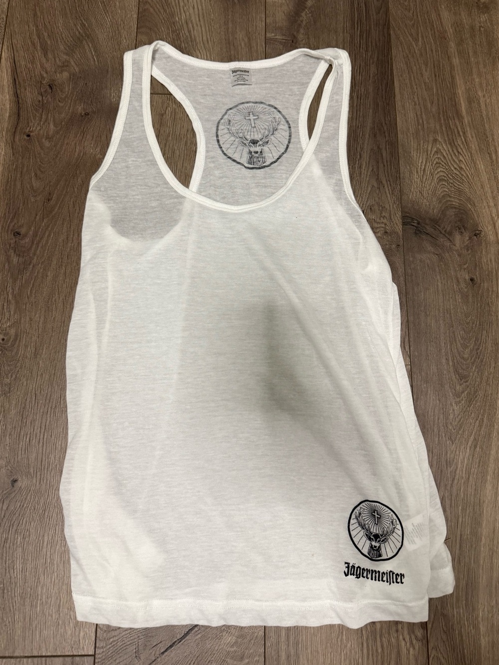 Jagermeister White Tank Top with Black Logo